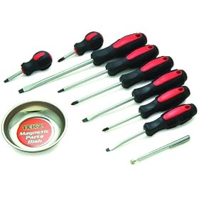 Titan (TIT17240) 10 Piece Screwdriver Set with Magnetic Dish and Pick-Up Tool