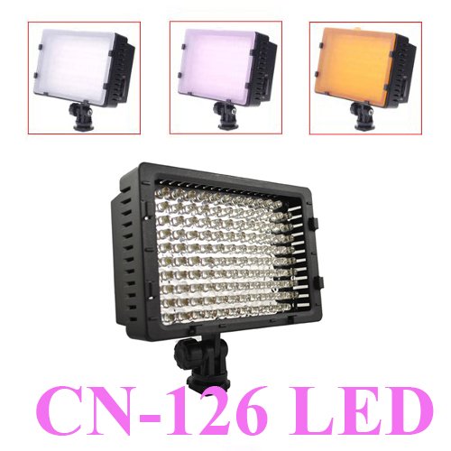 126 LED Digital Camera CN-126 Dimmable LED Video Light Ultra High Power / Camcorder , for Canon, Nikon, Pentax, Panasonic, Sony, Leica , Samsung and Olympus Digital SLR Cameras