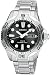 Stainless Steel Diver Solar Quartz Link Bracelet Black Dial