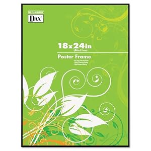 DAX N16018BT Coloredge Poster Frame with Plexiglas Window, 18 x 24, Clear Face/Black Border