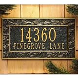 Pine Cone Address Plaque + FREE Solar LED Address Light