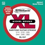 D'Addario XL157 Nickel Wound Electric Guitar Strings, Baritone Medium, 13-62