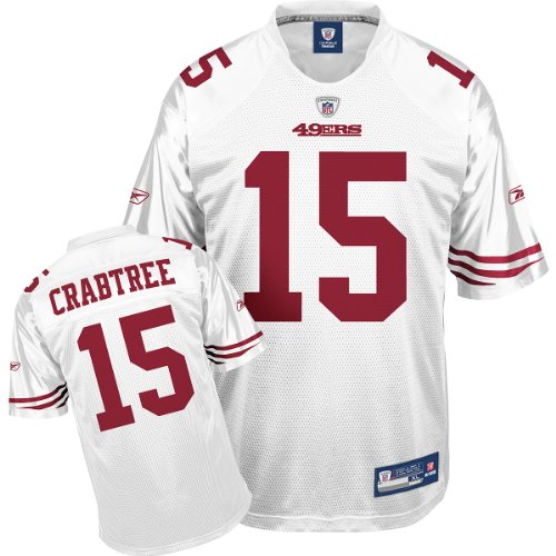 Reebok San Francisco 49ers Michael Crabtree Replica White Jersey Small