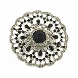 Black and Silver Art Deco Filigree Ring