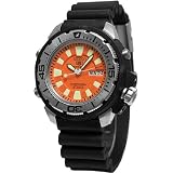 Seiko 5 Automatic Dive Watch Orange Dial Strap