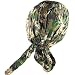 : CAMOUFLAGE LEAF SEWN - FITTED MOLDED PIRATE BANDANA BANDANNA, BIKER SKULL HAT CAP, HEAD SCARF Black