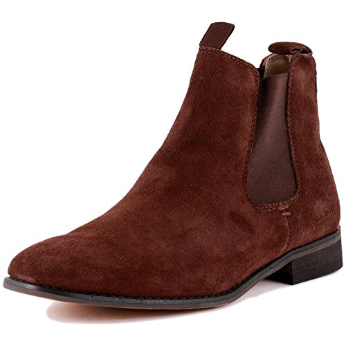 Bellfield Lucifer Mens Suede Chelsea Boots Dark Brown 11 US