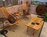 Cherry Folding Patio Chair Set