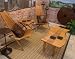 Cherry Folding Patio Chair Set