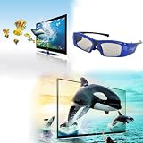 Hi-Shock New Wireless Blue 3D Active Shutter TV Glasses for 3D TVs Panasonic Toshiba Sony Panasonic Sharp Samsung LG