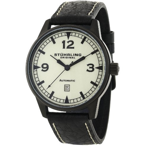 Stuhrling Original Men's 129XL.335566 Aviator Tuskegee Warhawk Automatic Date Black Watch