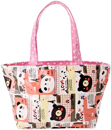 Lady Lucy Japanese Style Waterproof Picnic Lunch Bag, Pink Love Panda