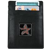 MLB Houston Astros Black Leather Money Clip and Business Card Holder