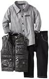 Calvin Klein Baby-boys Infant Vest with Plaided Shirt and Pant