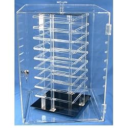 Locking Revolving Rotating Earrings Display Case Stand Holds 144 2" Cards