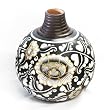 Handmade Black And White Ceramic Flower Vase With Chinese Floral Design
