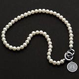Virginia Military Institute Pearl Necklace with Sterling Silver Charm