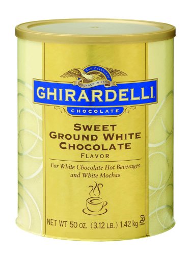 chocolate beverages: Ghirardelli Chocolate Sweet Ground White Chocolate Flavor Beverage Mix, 50-Ounce Can