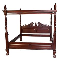 Doppelbett Himmelbett Mahagoni Bett im Empire Stil