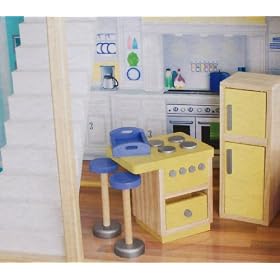 Play Wonder Dollhouse Wood Kitchen Accessory 5 Piece Set