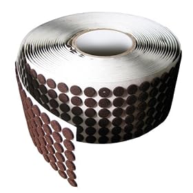 BROWN ADHESIVE KISS CUT FELT BUTTON ROLLS - MEDIUM DUTY 1 8 THICK, 3 4 DIA, 3500 PCS by 