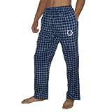 Mens NFL Indianapolis Colts Plaid Cotton Thermal Sleepwear / Pajama Pants - Blue & Black (Size: XL)