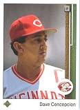 1989 Upper Deck # 196 Dave Concepcion Cincinnati Reds / MLB Baseball Card in Protective Display Case!