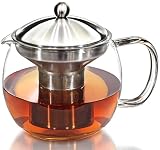 Willow & Everett Teapot Kettle with Warmer - Tea Pot and Tea Strainer Set - Tea Infuser Holds 3-4 Cups