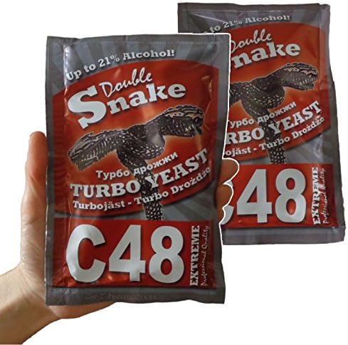 2x Double Snake C48 Turbo Yeast 25L 14%-21% ABV Homebrew Vodka Wash Moonshine