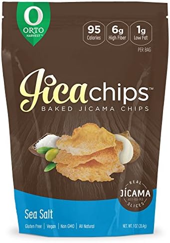 JicaChips Jicama Chips, Sea Salt, 1 oz bag (Pack of 12)