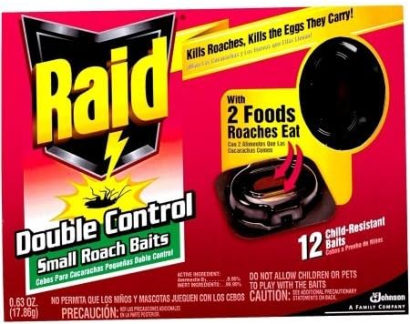 J Wax 15744 12C Small Raid Double Control Roach Baits - Pack of 6