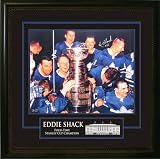 Eddie Shack Signed 16x20 Photo Etched Mat Maple Leafs Stanley Cup Celebration
