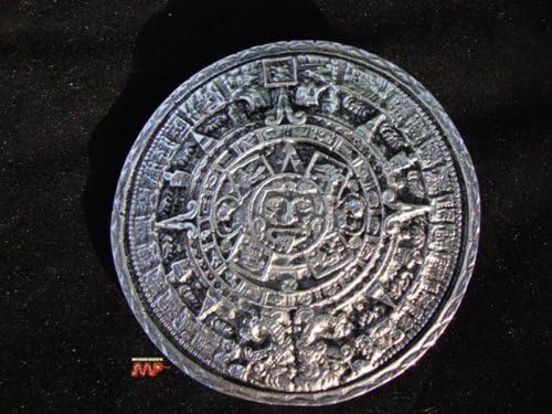 Fine Aluminum Aztec Calendar 3" Polished Modern Art Style Design Hand Made in Mexico Beautiful Representation of the Pre Columbus Civilazation that started the great Tenochtitlan!