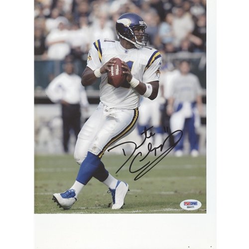 Daunte Culpepper Autographed Minnesota Vikings (White Jersey) 8x10 Photo