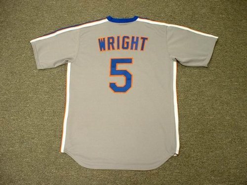 DAVID WRIGHT New York Mets 1980's Majestic Cooperstown Throwback Away Baseball Jersey, MEDIUM