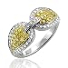 18k Two Tone Gold White and Vivid Yellow Diamond Ring (GH, SI, 0.80 carat)