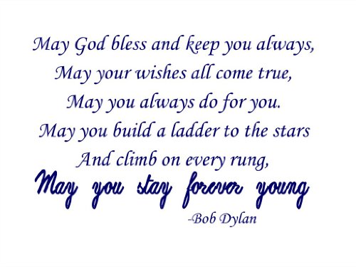 May God Bless And Keep You Always Bob Dylan Vinyl Wall Decal