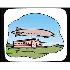 Mauspad mit der Grafik: Kalifornien, "Los Angeles", Flugzeuge, Blimp, Geb�ude, Luftschiff, Fliegen