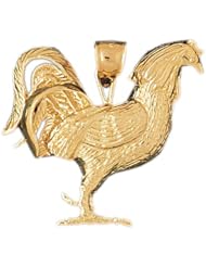 Dazzlers Solid 14k Gold Rooster Charm Pendant Available in three colors from jewelsberry (weights: 7.0 grams only)
