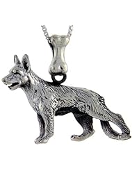 Sterling Silver German Shepherd Dog Pendant