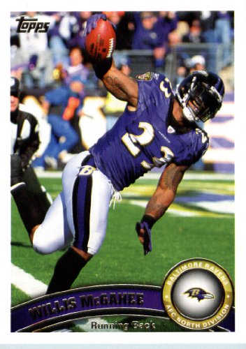 2011 Topps Football Card # 411 Willis McGahee - Baltimore Ravens - NFL Trading Card in a Protective Case!