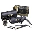 ghd Midnight Collection Deluxe Limited Edition Gift Set with Gold Series Classic Styler Hair Straightener and Hair Dryer