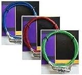 BICYCLE 4 DIGIT COMBINATION LOCK SPIRAL STEEL CHAIN CABLE LOCK ASSORTED COLOURS