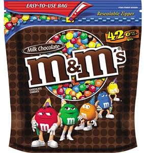 Quality Product By Advantus Corp. - Plain M&M w/ Zipper on Bag 42 oz. Milk Chocolate
