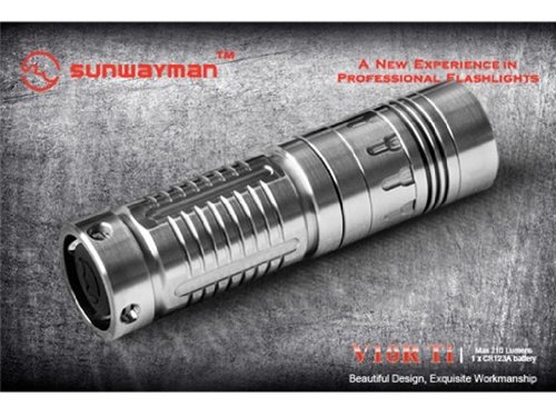  Sunwayman V10R Ti Plus 210 Lumens LED Flashlight Titanium Finish 