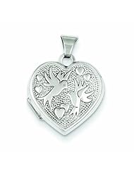 Genuine .925 Sterling Silver Love Birds Heart Locket 0.8 Grams. 100% Satisfaction Guaranteed.
