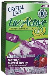 Crystal Light On-the-Go Live Active Natural Mixed Berry, 10-Count Packets (Pack of 6)
