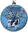 Pack of 6 State of Indiana Glass Disk Christmas Ornaments 4.5"