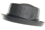 Men Crushable Stingy Upturn Brim Fedora Hat - Black - L/xl