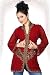  : Burgundy long sleeves Kurti/Tunic with jacket style beadwork